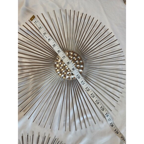 Set of 3 Metal Wall Art Home Decor Sola Silver Starburst Atomic MCM Style - Picture 7 of 9